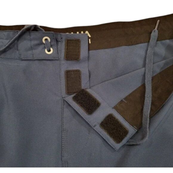 Honolua Size 40 Blue Board Shorts / Surfwear Hook & Loop Fly Back Pocket Logos - Picture 10 of 13